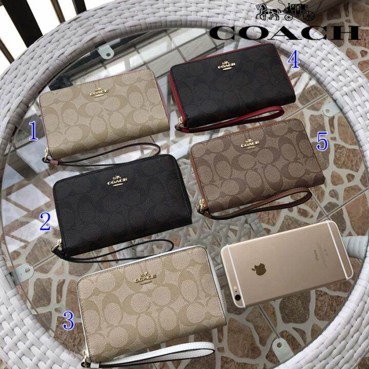 Coach Long Purse Zipper Purse with wrist Strap 57468 Lazada PH