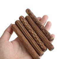 5 Pcs Pottery Tools Wood Hand Rollers for Clay Stamp Pattern Roller Pattern Ceramic Tools Arcilla Polimerica Dab Tool Bread  Cake Cookie Accessories