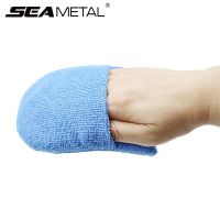 SEAMETAL 5pcs Car Wax Sponge Microfiber Car Cleaning Wax Foam Applicator Dust Remover Auto Care Polishing Pad Finger Pocket