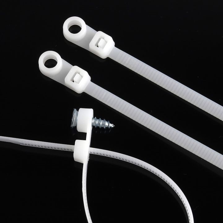 100pcs-nylon-cable-tie-4x200-fixed-cable-tie-nylon-cable-zip-ties-with-screw-hole-mount-self-locking-loop-wrap-bundle-tie-straps