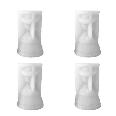 4 Pcs 3D Cartoon Little Girls Doll Taper Candle Molds Silicone Mold for Wax Aromatherapy Making DIY Holiday Gifts Candle Mold