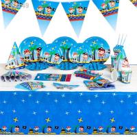 ❇ Lovely Cartoon Little Pirate Party Tableware Plates Napkins Cups for boys favors Baby Shower Happy Birthday Party Supplies Decor