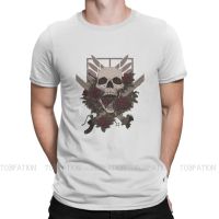 Attack On Titan Skull With Flowers Tshirt Alternative Mens Tees Cotton T Shirt