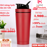 Bình Lắc Thể Thao Shaker, Bình Lắc Tập Gym Inox Có Giữ Nhiệt Chính Hãng