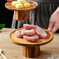 Creative Wooden Tall Cake Tray Round Fruit Pastry Tray Home Dessert Candy Storage Tray Dining Table Living Room Decoration New