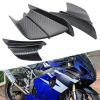 ดี❦1 Conjunto De Fibra Carbono Motocicleta Winglet ด้านข้างสปอยเลอร์ Defletor Ar Ar Ar Ar ชุด Universal Moto Frenagem Aerodinâmica Winglets