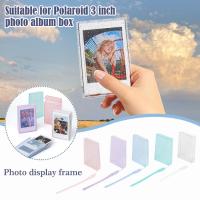 Suitable For Polaroid 3-inch Ice Cream Glitter Photo Box Celebrity Small Card Photo Frame Portable Storage Box Camera Cases Covers and Bags