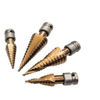 HSS-4241 Hss Step Drill Bit Set Cone Hole Cutter Taper Metric 4-12/20/32mm 1/4 Titanium Coated Metal Hex Core Drill Bits Drills Drivers