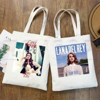 Lana Del Rey LOGO พิมพ์กราฟิก Hipster การ์ตูนพิมพ์กระเป๋าช้อปปิ้งแฟชั่นสาว Casual Pacakge Hand Bag