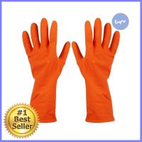 ถุงมือยาง กระทิง ส้มRUBBER GLOVES KRATIN ORANGE L **ราคาดีที่สุด**