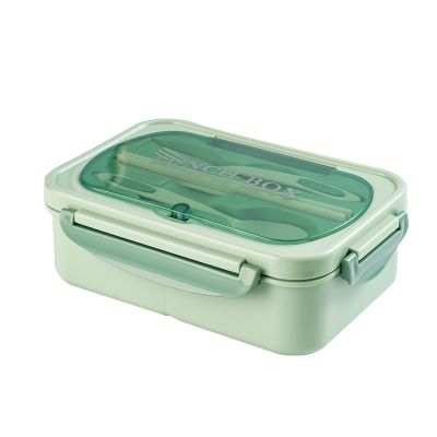 ✱✣ 1pc 1200ML 3 Grids Lunch Box With Tableware Portable Microwavable Hermetic Bento Box For Children Adults School Office