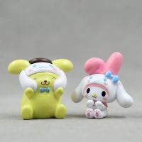 WEISH อุปกรณ์โต๊ะทำงานของเล่นเด็กหญิง Cinnamoroll Pachacco KT ของเล่นแมวเมโลดี้ของเล่นตกแต่งบ้านตุ๊กตาพีวีซี Kt ตัวการ์ตูนตุ๊กตาอะนิเมะ