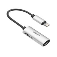 ( Pro+++ ) คุ้มค่า WIWU LT02 adapter Lightning to Lightning 2 in 1LT 02 ชาร์จได้คุยศัพท์ได้ อะแดปเตอร์ที่ชาร์จขนาดเล็กแบบพกพา ราคาดี อะ แด ป เตอร์ อะแดปเตอร์ รถยนต์