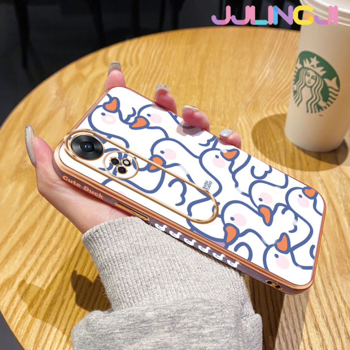 jjlingji-เคสสำหรับ-oppo-reno-8t-4g-reno-8t-5g-a1-pro-5g-เคสการ์ตูนน่ารักสวยงามสีขาวหงส์ดีไซน์ใหม่ด้านข้างเคสโทรศัพท์ซิลิโคนฝาปิดเลนส์เต็มกล้องกล่องกันกระแทกกันกระแทก