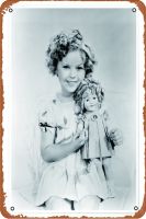 เชอร์ลีย์ขมับพร้อมแผงติดผนังภายในป้ายดีบุกโลหะตุ๊กตา Shirley Temple เชอร์ลีย์ขนาด8X12นิ้วโปสเตอร์ลายย้อนยุคกลางแจ้ง