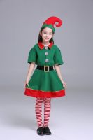 7C171 ชุดเด็ก ชุดเอลฟ์ ชุดคริสต์มาส ซานตาครอส ซานต้า แซนตี้ Dress for Children Elf Santa Santy Suit Christmas Santa Claus Costumes Festival Cosplay Fancy Outfit