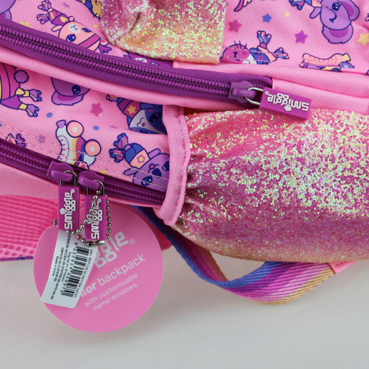 กระเป๋านักเรียนสำหรับเด็กของแท้จากออสเตรเลียเป้สะพายคอมพิวเตอร์กระต่ายสีชมพูน่ารักอายุ3-7ปีกระเป๋าแบบจำลองนามบัตร14นิ้ว