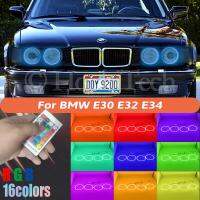 มีหลายสีสำหรับ Bmw E32 E30 E34 5050วงแหวนอาร์จีบีฮาโลหลอดไฟ Led แฟลชไฟหน้ารถ Drl พร้อมการควบคุม Rf