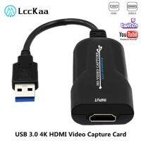 LccKaa USB 3.0 4K HDMI-compatible Video Capture Card  Video Game Grabber Record for PS4 Camcorder Switch Live Broadcast Camera Adapters Cables