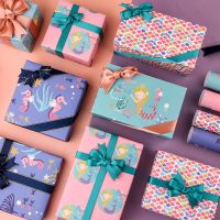 【YF】▣  50x70cm Cartoon Wrapping Paper Valentines Day Birthday Seahorse Wholesale
