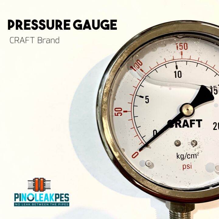 4" SS316 PRESSURE GAUGE, 1/4" NPT (0300psi) 020kg/cm2, Oil Filled