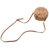 Women Straw Bag Bohemian Bali Rattan Beach Handbag Small Circle Lady Vintage Crossbody Handmade Kintted Shoulder Bags