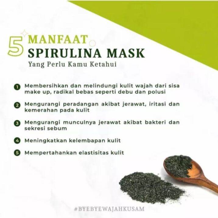 MASKER WAJAH ALAMI TERBUAT DENGAN KANDUNGAN SPIRULINA ASLI MAMPU ...