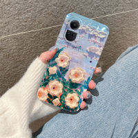 ปลอกโทรศัพท์มือถือหรูหราสำหรับ OPPO Reno 10 5G เคสนิ่มลายดอกไม้ภาพวาด Oppo Reno 10 /Reno 10Pro / Reno10 Pro + Rhinestones เลนส์ซิลิโคนเคสป้องกัน OPPO Reno 10Pro Plus 5G