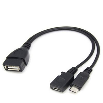 ◘✁▨ 1pc 2 In 1 OTG Micro USB Host Power Y Splitter USB Adapter To Micro 5 Pin Male Female Cable