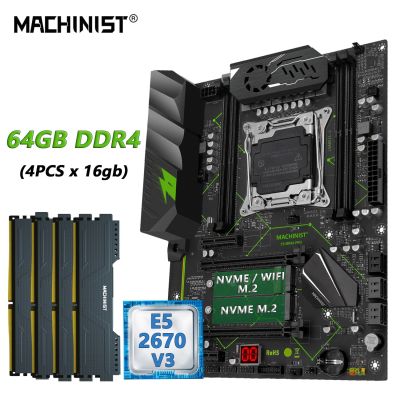 MACHINIST MR9A PRO X99 Motherboard Kit Set Xeon E5 2670 V3 CPU LGA 2011-3 Processor+DDR4 64GB(4PCS*16g) Memory Combo ATX USB3.0