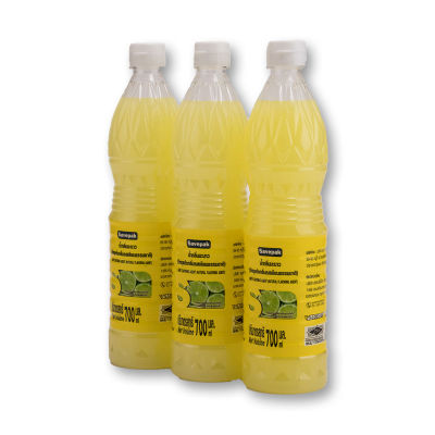 Savepak Lime Juice 45% 750 ml x 3.เซพแพ็ค น้ำมะนาว45% 750 มล. x 3 ขวด.
