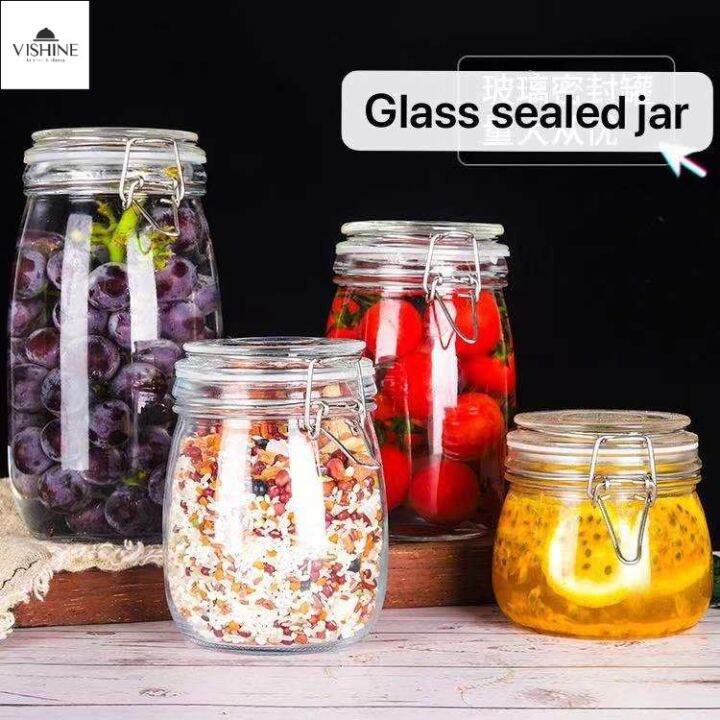 Airtight Jar Glass Food Bottle Pickle Jar Honey Bottle Wine Kimchi Jar
