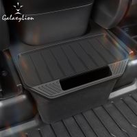 For Tesla Model Y Rear Center Console Storage Box TPE Organizer Box With Cover Trash Can Under Seat Car Accessories