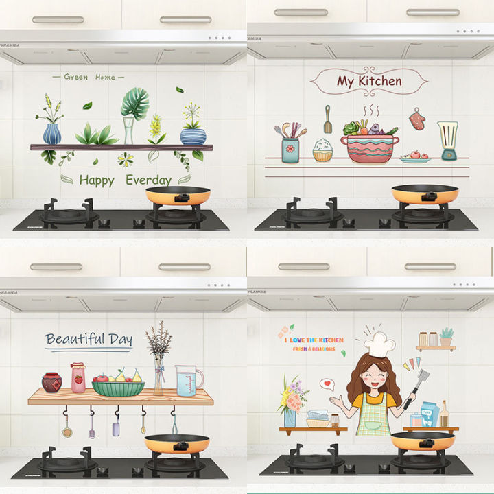 DIY Oil Proof Kitchen Furnitur Wall Stickers Self Adhesive Papel De Parede  Bathroom Tile 3D Waterproof Vinyl Cabinet Wallpaper _ - AliExpress Mobile