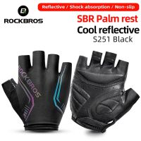 hotx【DT】 ROCKBROS Cycling  Men Half Gloves Breathable MTB