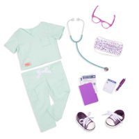 Our Generation Deluxe Outfit - DOCTOR IN SCRUBS OUTFIT ชุดเสื้อผ้าผ่าตัด พร้อมอุปกรณ์สำหรับตุ๊กตา