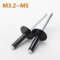 【CW】 20-40pcs black Aluminum Large Flange Pop Hollow Rivets Cap Dropper Self-plugging Rivet Decoration