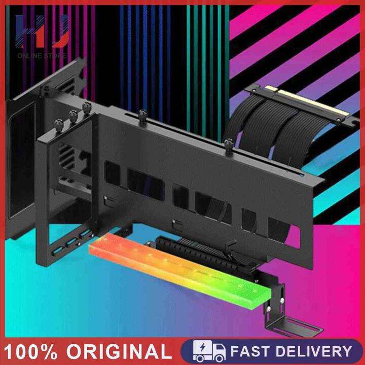 Vertical Mount Bracket RGB Light Vertical Graphics Card Mount with PCI