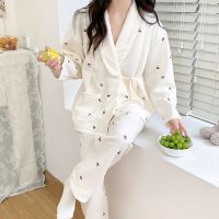 【DT】hot！ Thick Cotton padded Maternity Nursing Sleepwear Sets Loose Cardigan Feeding Pregnancy Postpartum Wear