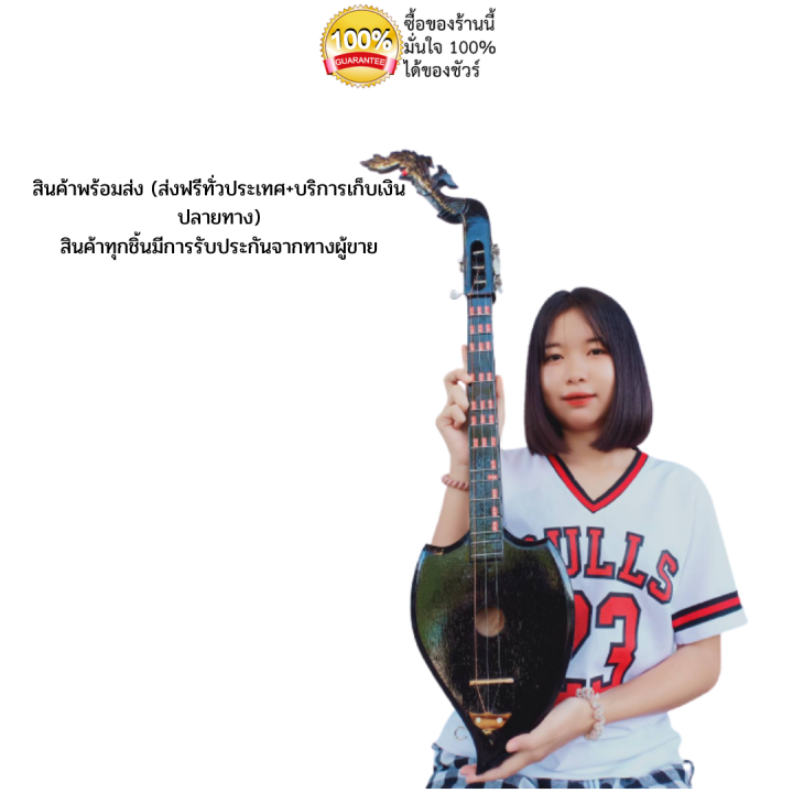 พิณโปร่งทรงใบโพธิ์-แถมฟรี-สายสำลอง-ปิค-คู่มือ-สายสะพาย-ส่งฟรี