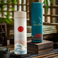 500ML Thermos Cup Coffee Tea Mug Chinese Classical Style Stainless Steel Vacuum Flask Water Bottle With Filter Thermocup