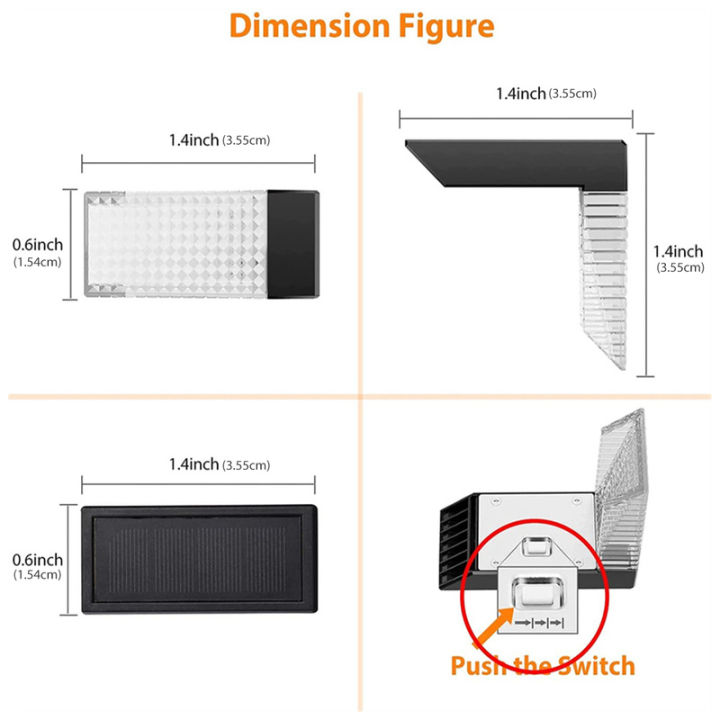 ไฟส่องทางพลังงานแสงอาทิตย์สำหรับกลางแจ้ง2แพ็ค-ip65ไฟ-led-บันไดพลังงานแสงอาทิตย์กันน้ำไฟรั้วไฟฟ้าพลังงานแสงอาทิตย์ไฟทางเดิน-ip65กันน้ำไฟรั้วไฟฟ้ากลางแจ้งไฟส่องทาง