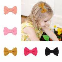 18PcsLot Solid Color Bows Hair Clip For Kids Girls Cotton Bowknot Ribbon Covered Safety Clip Hairpins Headwear Hair Accessories