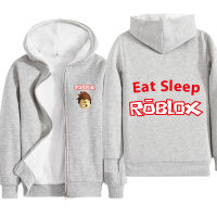 Robloxsเด็กซิปเสื้อแขนยาวHooded Coatเสื้อกันหนาวการ์ตูนแบบสบายๆผ้าฝ้ายเสื้อแจ็คเก็ตเสริมไหล่1864เสื้อผ้าเด็กใส่ลำลองสำหรับฤดูใบไม้ร่วงฤดูหนาวหลวมเสื้อคาร์ดิแกนกีฬา