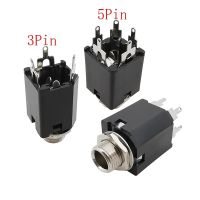 5Pcs PJ-612A 6.35 1/4 inch Headphone Female Jack Socket 6.35mm Audio Microphone Plug Panel Mount Solder Connector with Nut