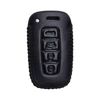 เคส Kunci Remote Mobil หนังแท้ลายสี่เหลี่ยมทรงสี่เหลี่ยมสำหรับชุดกล้องถอยหลังติดรถ Hyundai/kia I30ฮุนได I20 4 Ons กรอบผิวที่ใส่กุญแจ