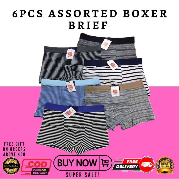 ORIGINAL 6PCS ASSORTED BOXER BRIEF UNDER WEAR BOXER UNDERWEAR BRIEFS ...