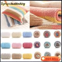 SYRUPSHADDOCKING เสื้อสเวตเตอร์นุ่มหนา100กรัมผ้าฝ้ายสีรุ้งถักไหมพรมขนสัตว์ถักทอมือ