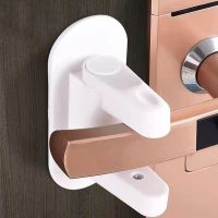 ✆♕ Child safety door handle lock Child protection door rod lock Pet room door handle lock Hole free easy to install and use