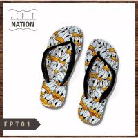 Duck Donald Motif Womens Flip Flops